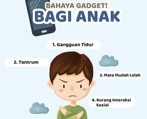Ilustrasi akibat gawai pda anak